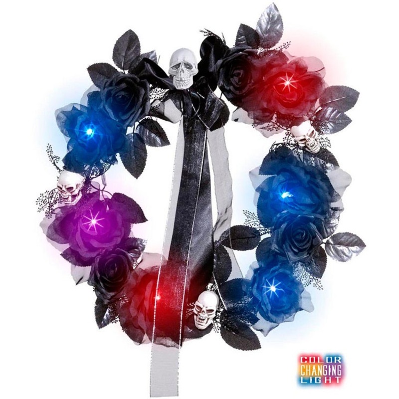 Decorative floral wreath with light effects