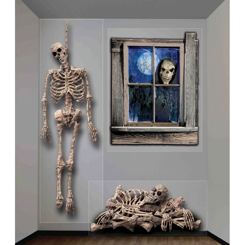 Horror skeleton mural 3-part 120x160cm