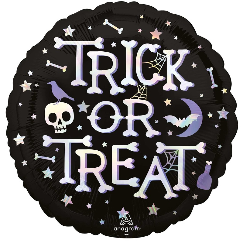 Iridescent Trick or Treat foil balloon 45cm