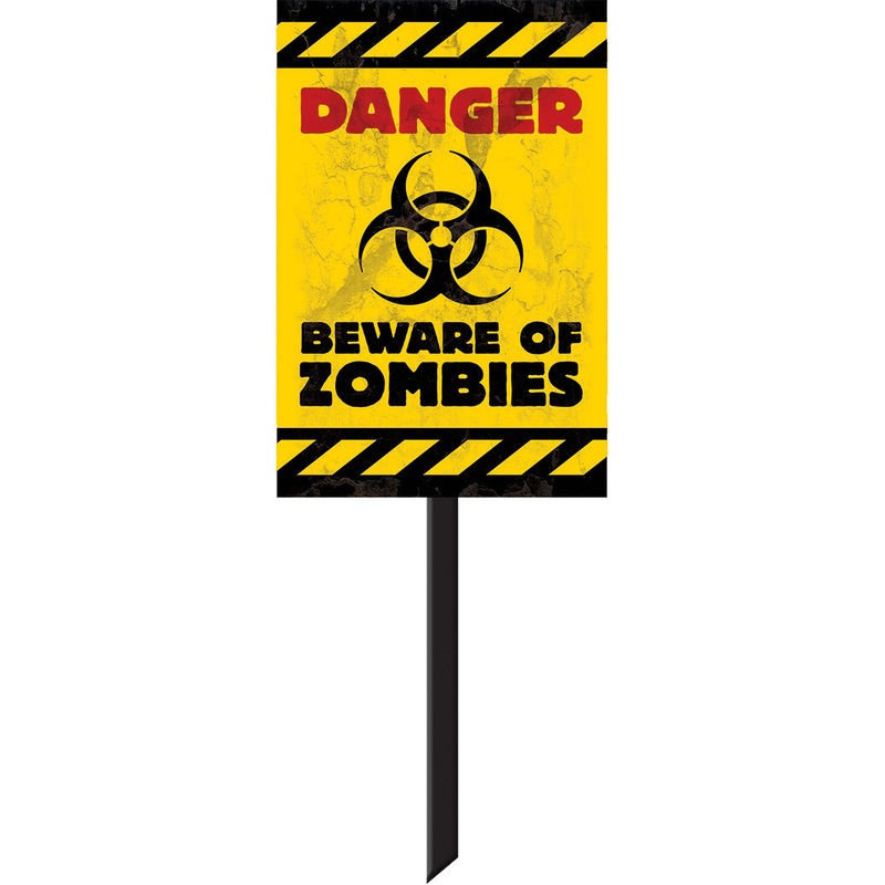Zombie Town Warning Sign 24.7 x 38cm