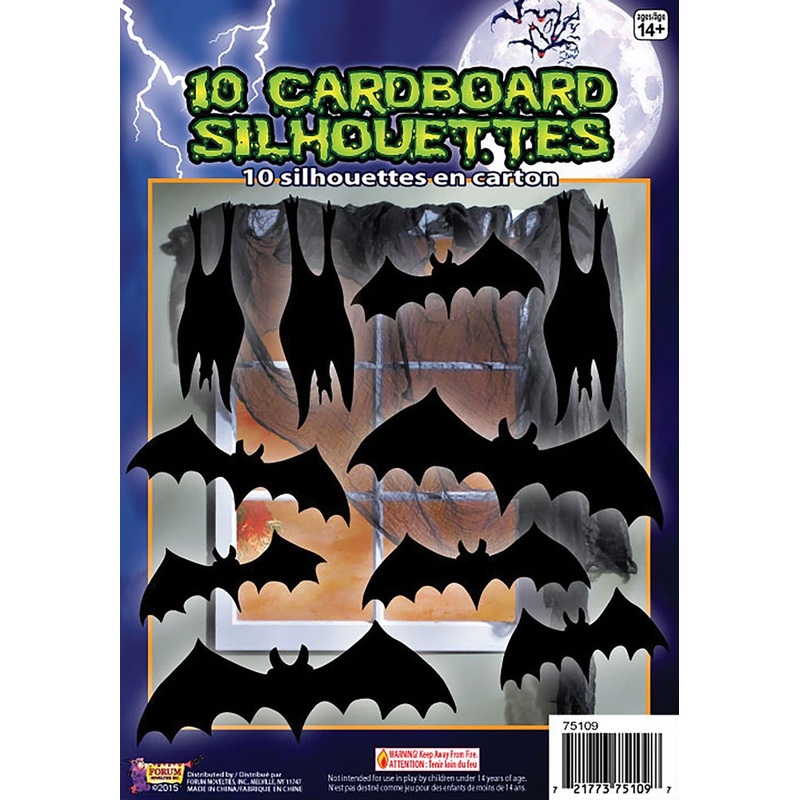 10-piece Federlin bat cardboard decoration
