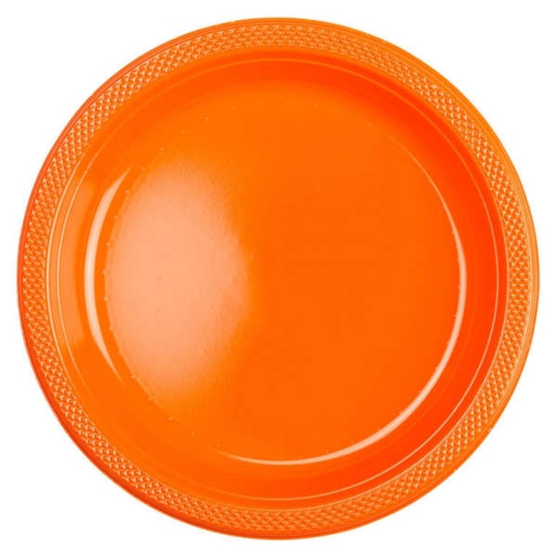 10 plastic plates Partytime Orange 17.7cm