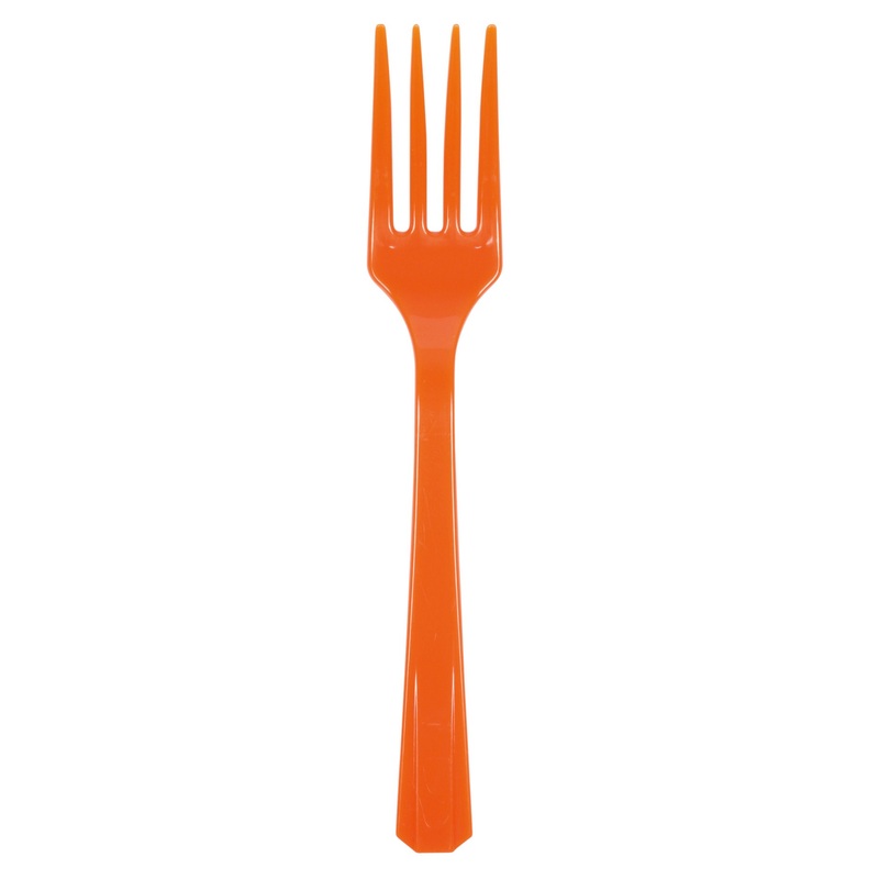 20 plastic forks orange