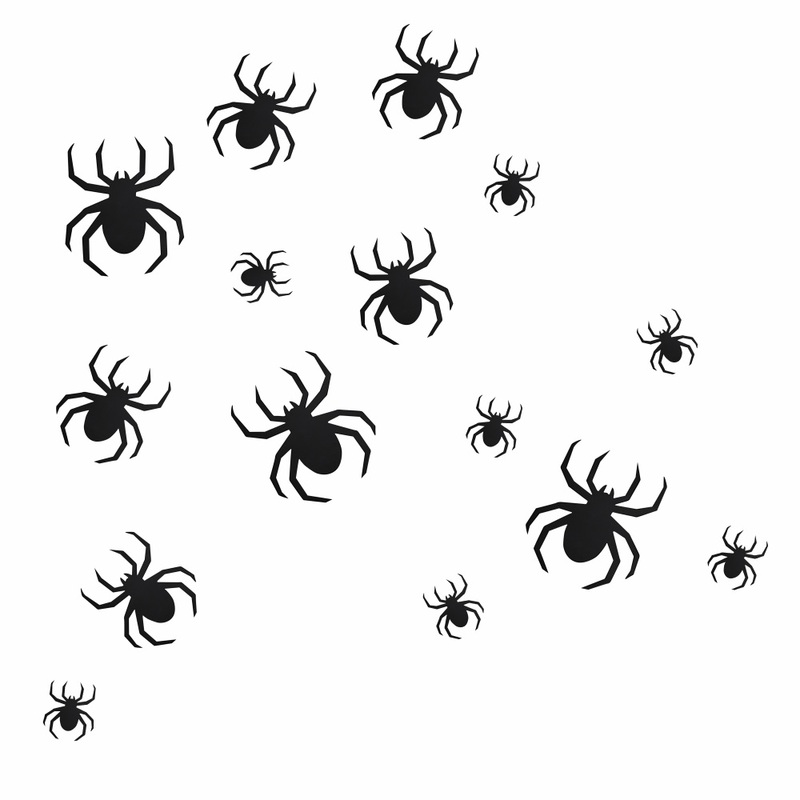 30 Crawling Spiders Wall Decor