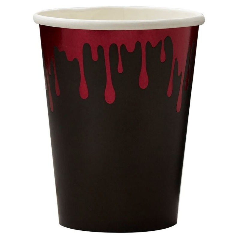 8 Bloody Black paper cups 250ml