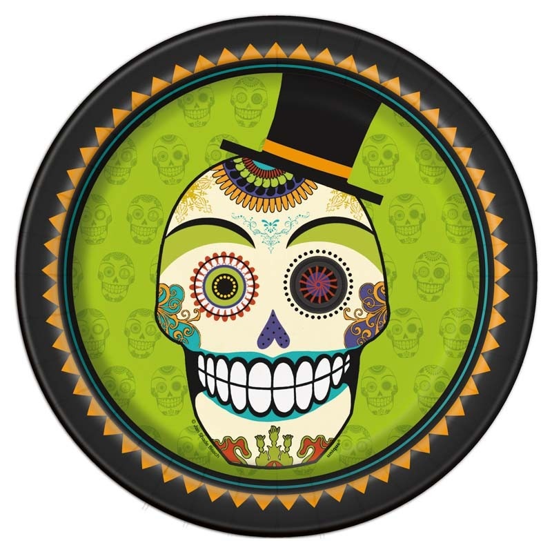 8 day of the dead paper plate 23cm