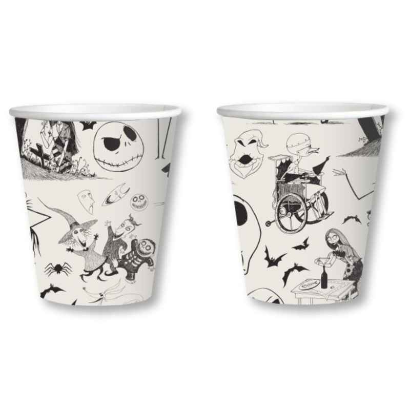 8 Nightmare Before Christmas paper cups 250ml