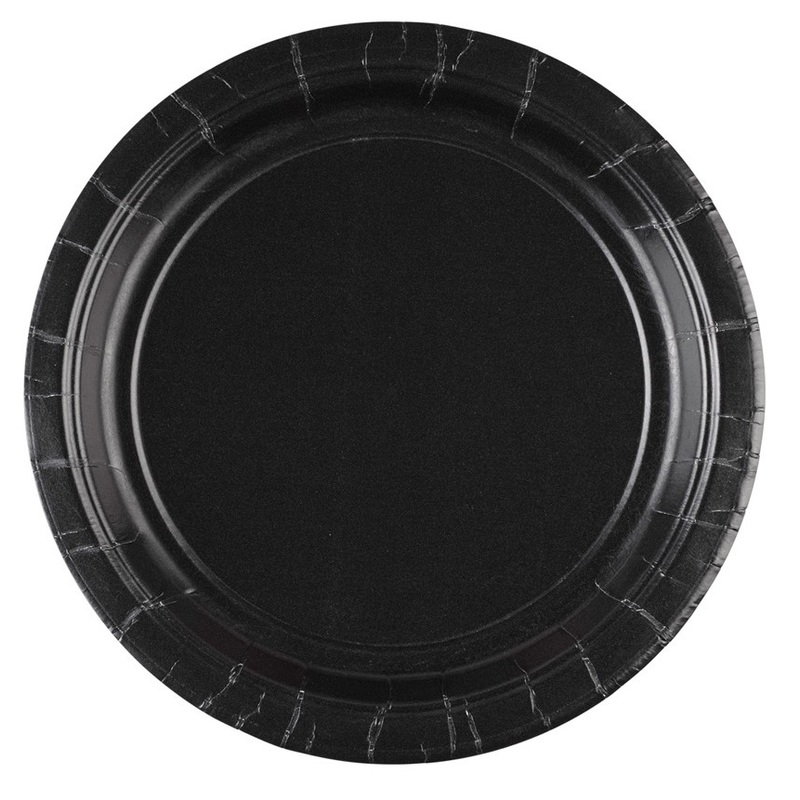8 paper plates Partytime Black 17.7cm