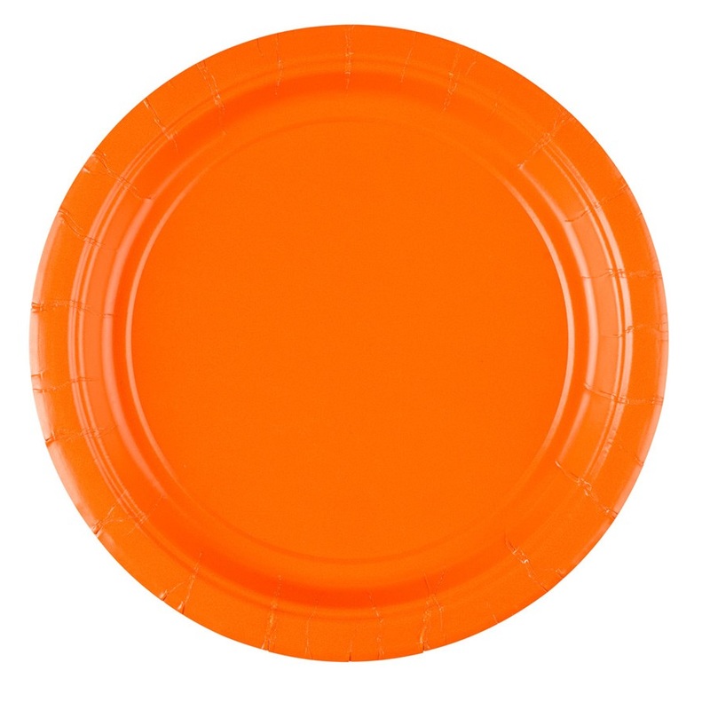 8 paper plates Partytime Orange 17.7cm
