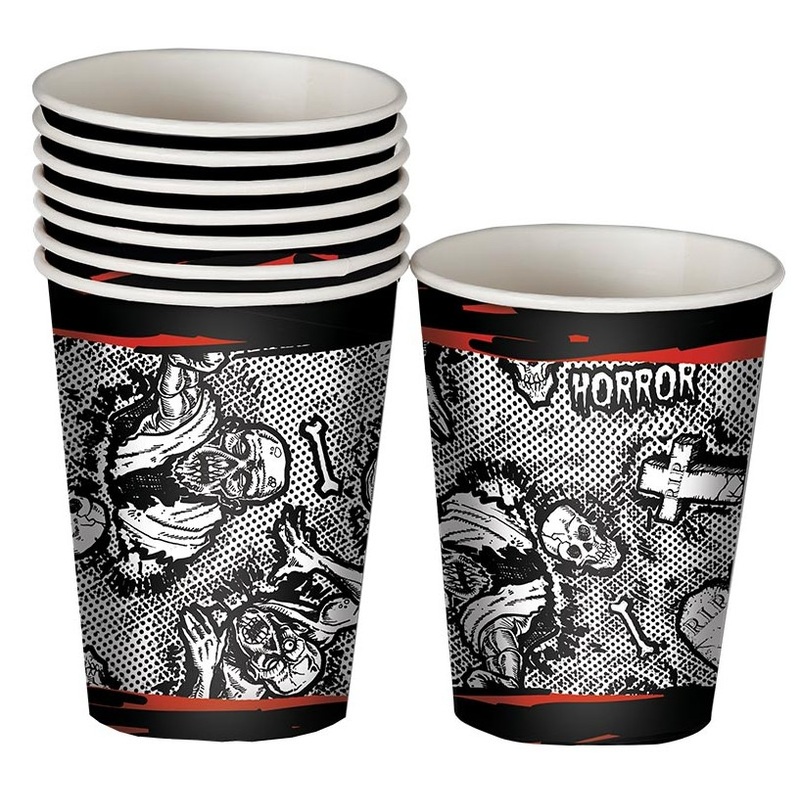 8 zombie cemetery paper cups 200ml