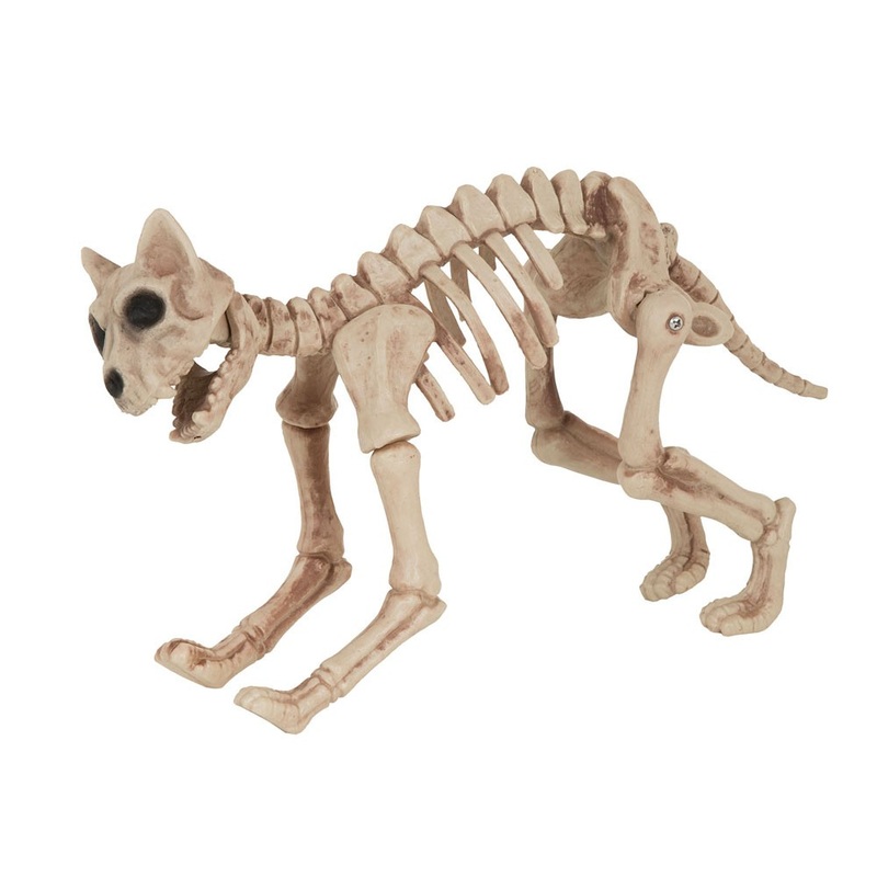 Cat skeleton Halloween horror decoration 34x33cm