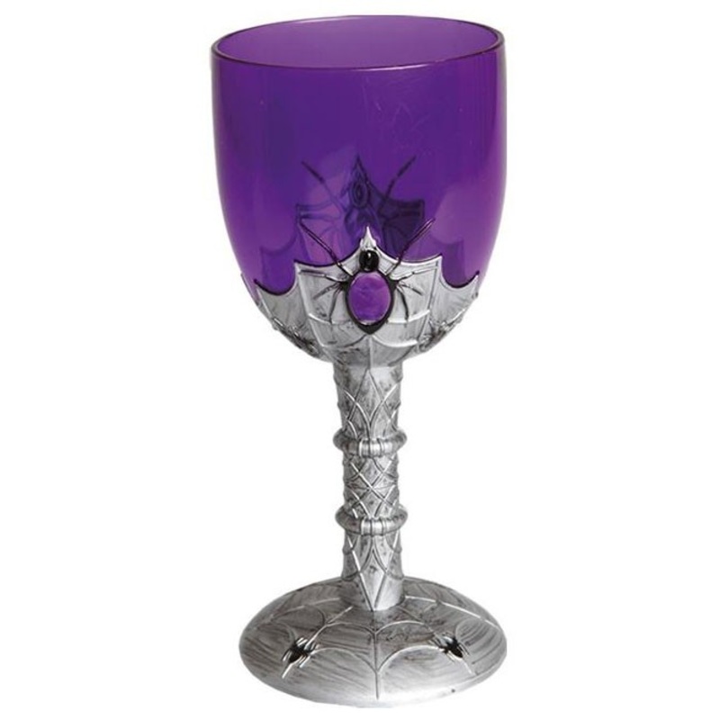 Decorative goblet Creepy Spider purple 18cm