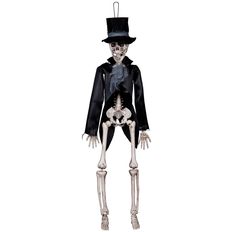 Halloween decoration skeleton cylinder hanging figure 45cm