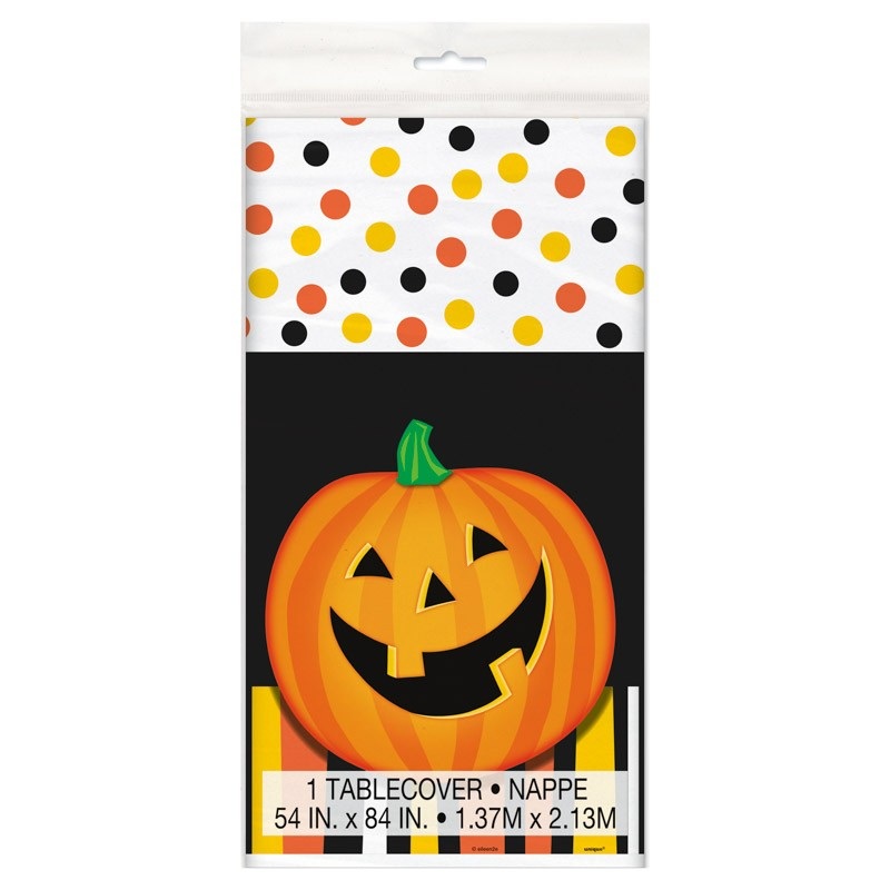 Halloween pumpkin fun tablecloth 137 x 213cm