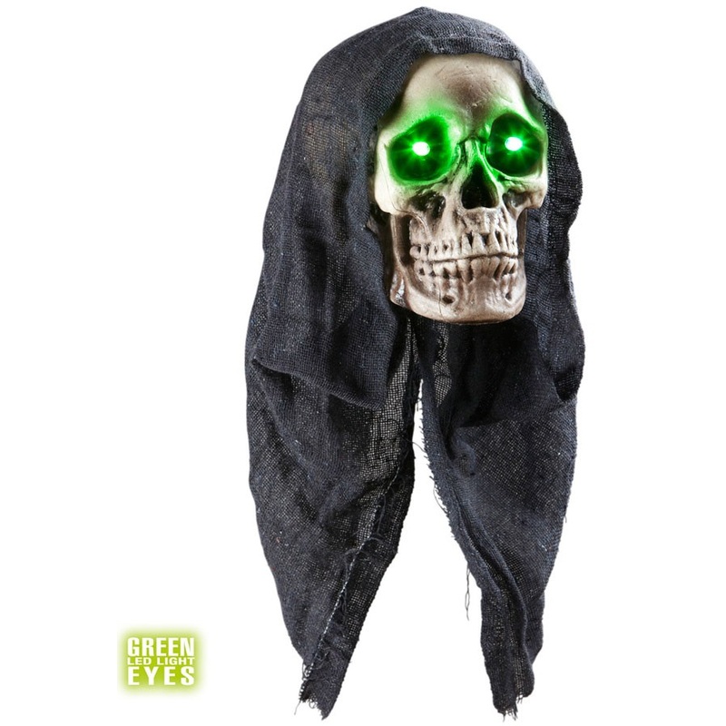 Hooded skull with light 45cm