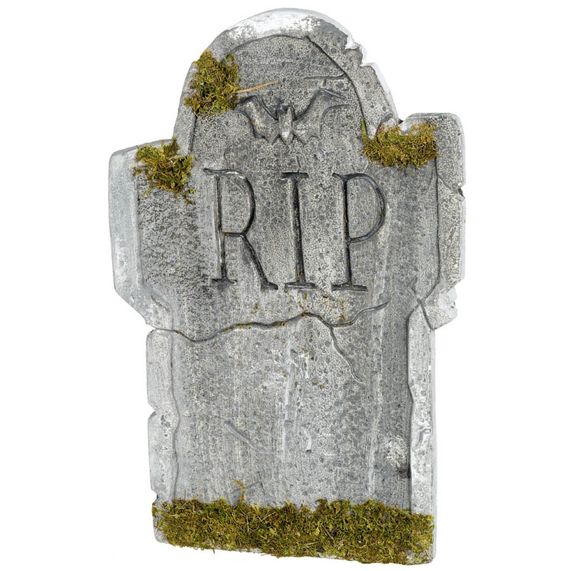 Moss-covered tombstone RIP Halloween Deco 55cm
