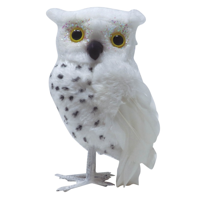 Small winter owl decoration figure 18cm