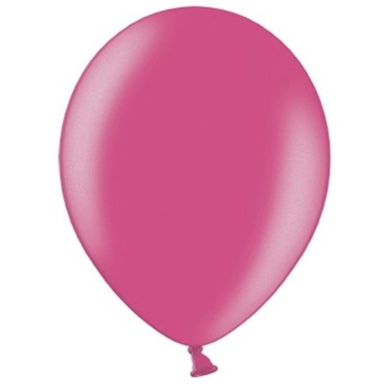100 Celebration metallic balloons magenta 29cm