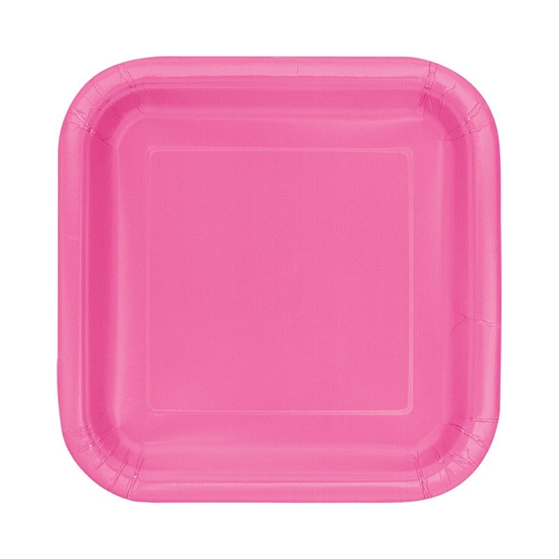 16 paper plates Vera pink 18cm