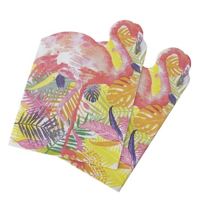20 Flamingo Beach napkins 33cm