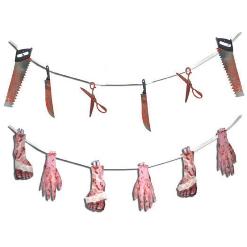Blood smeared massacre party garland set of 2 180cm