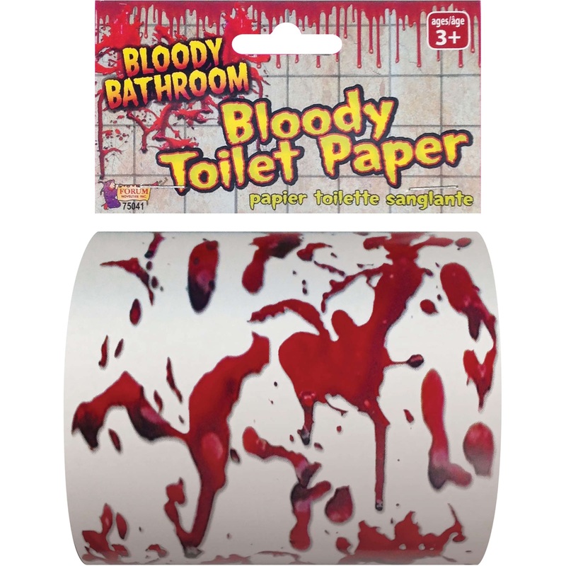 Bloody toilet paper roll