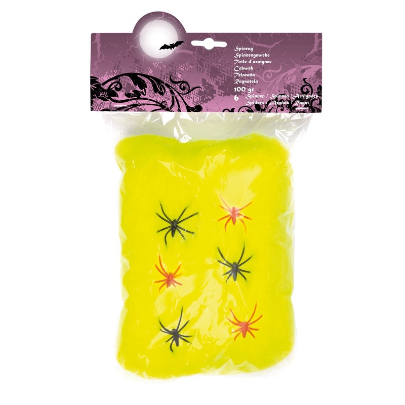 Creepy Spider Night decoration cobweb yellow 100g