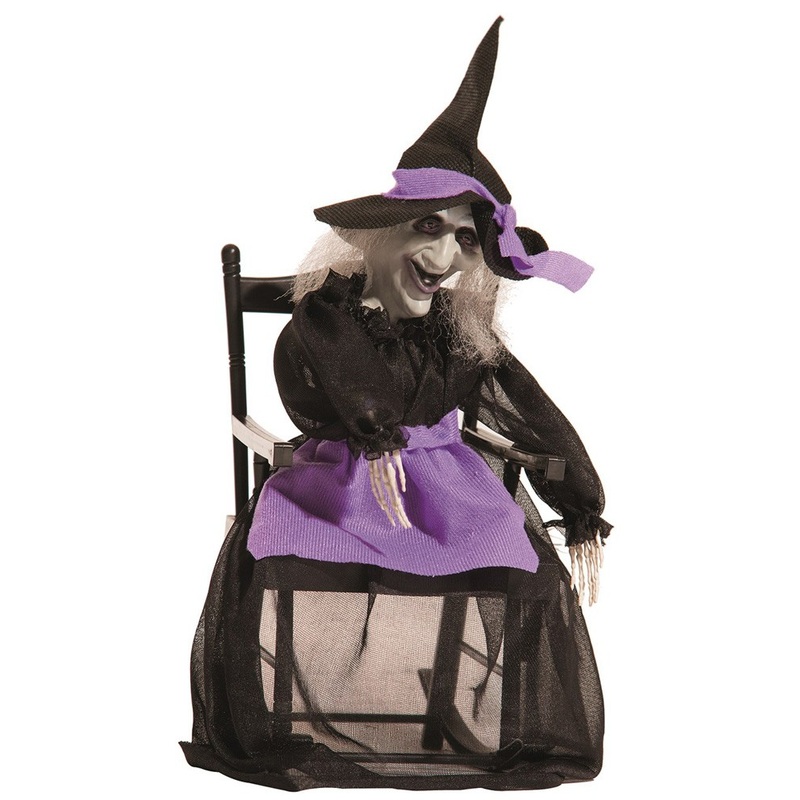 Dancing witch on rocking chair 29cm
