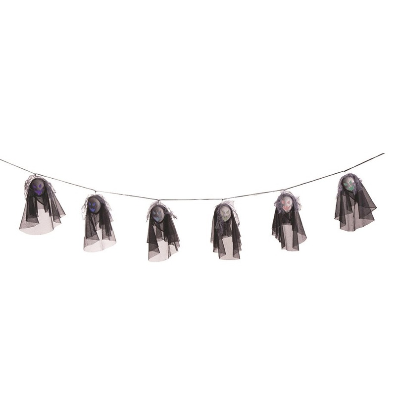 Garland with ghosts and light