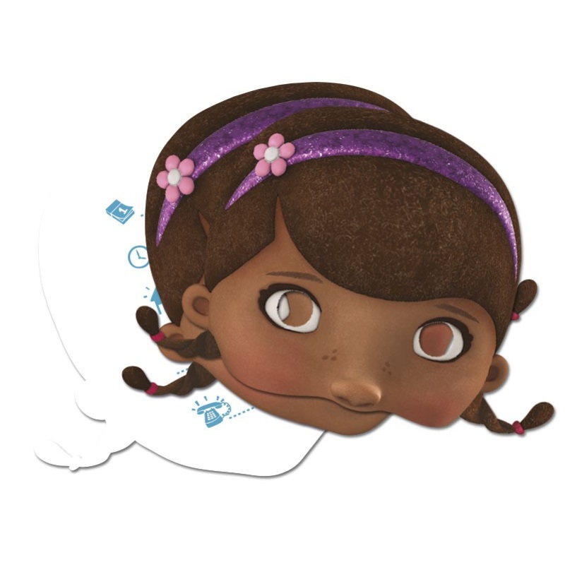 4 Doc McStuffins animal love masks & invitation cards