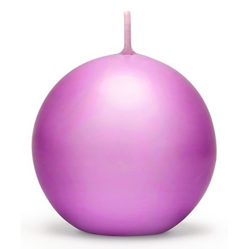6 ball candles Torino lilac 8cm