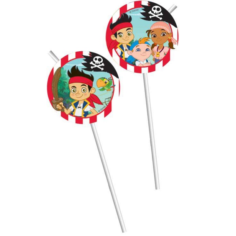 6 Captain Jake Pirate Adventure Flexi Straws 24cm