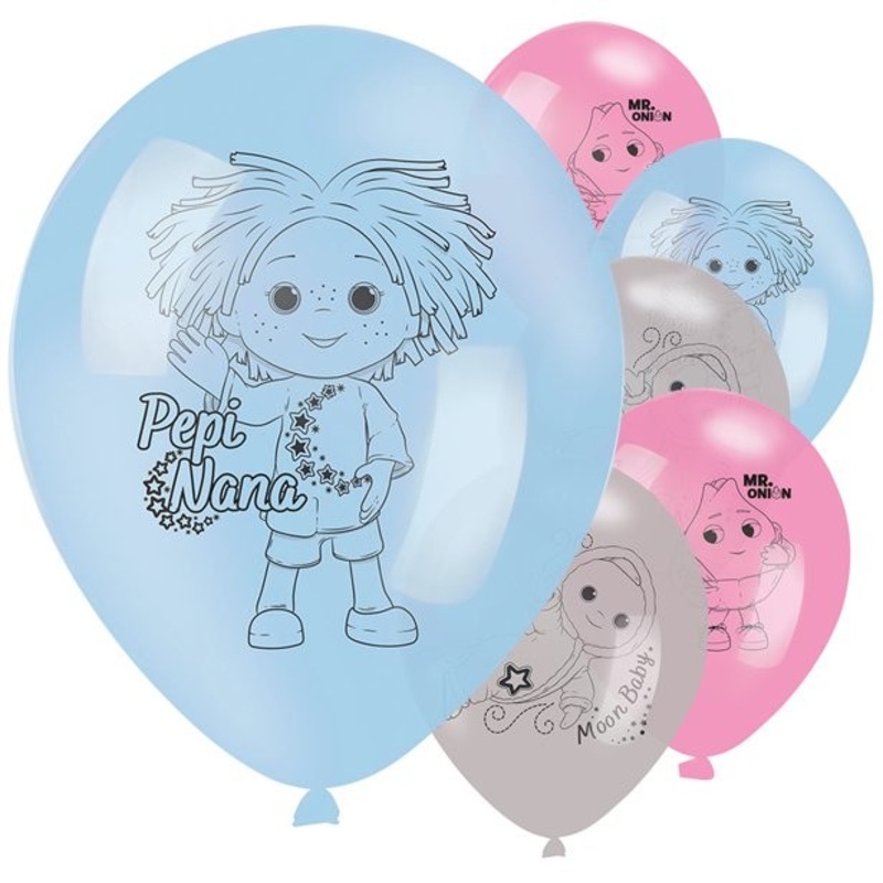 6 Moon an Me latex balloons 27cm