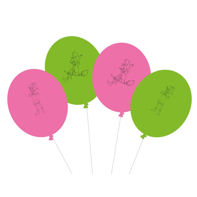 8 Bibi Blocksberg latex balloons green-pink