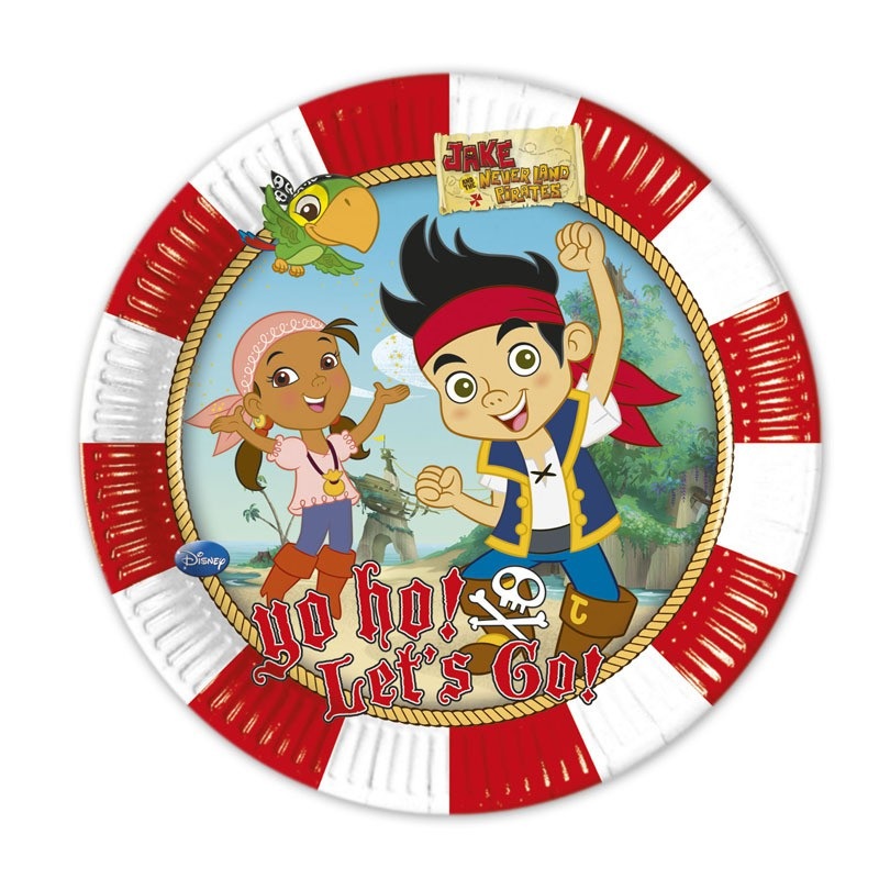 8 Captain Jake Neverland Party paper plates 20cm