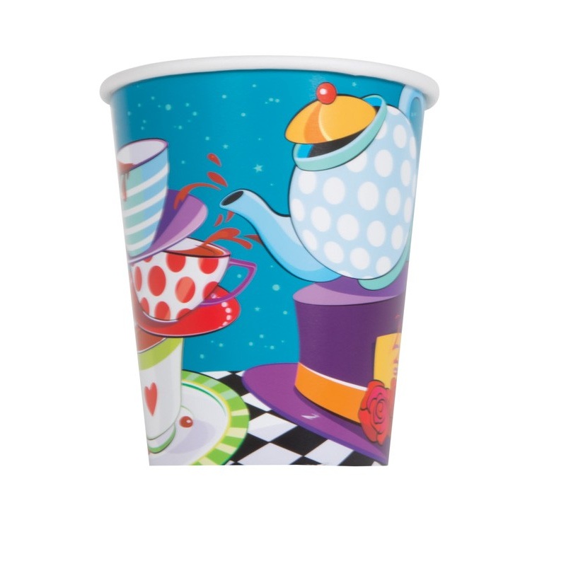 8 Crazy Tea Party Paper Cups 266ml