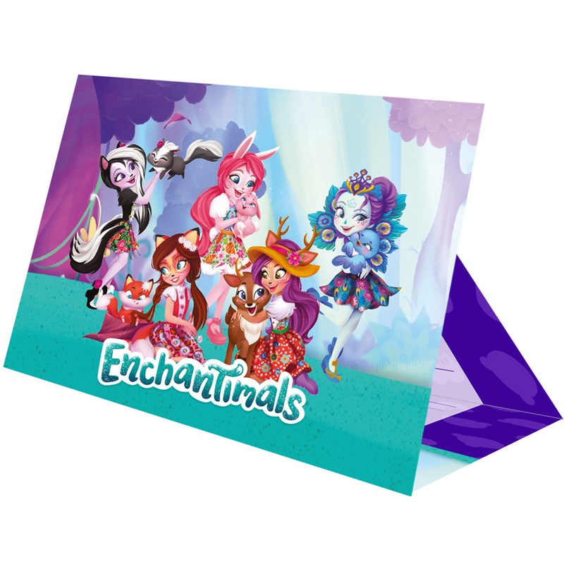 8 Enchantimals love animals invitation cards