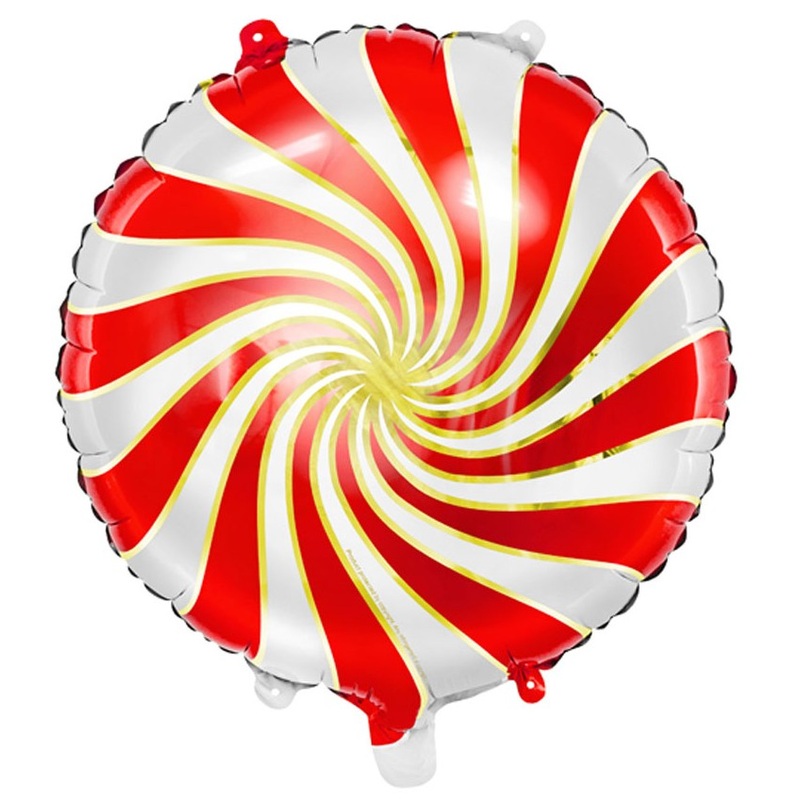 Candy Swirl Foil Balloon Red 35cm