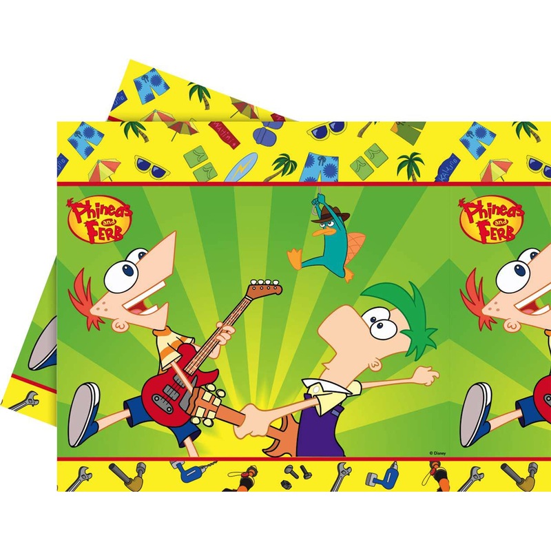 Phineas and Ferb party alarm tablecloth 120x180cm