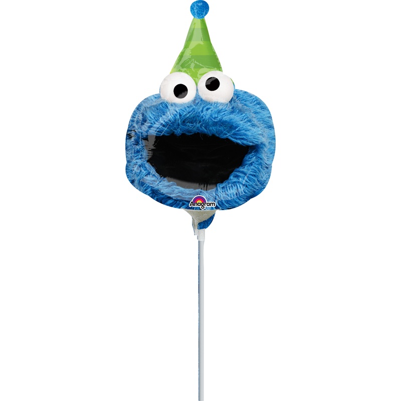 Stick balloon Sesame Street Cookie Monster & Elmo