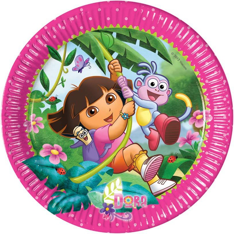 10 Dora's Adventure Party paper plates 23cm