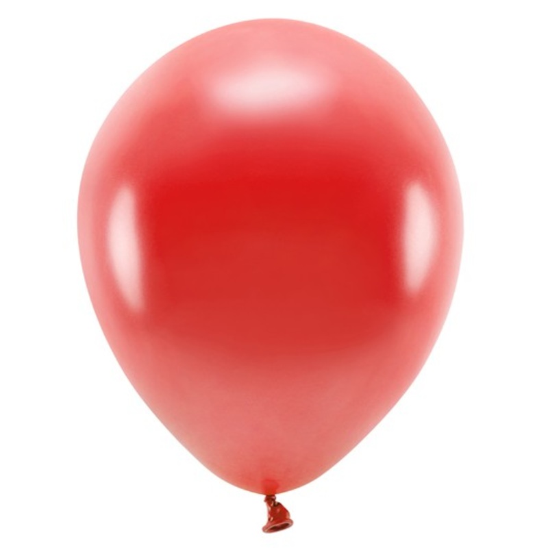 10 Eco metallic balloons red 26cm