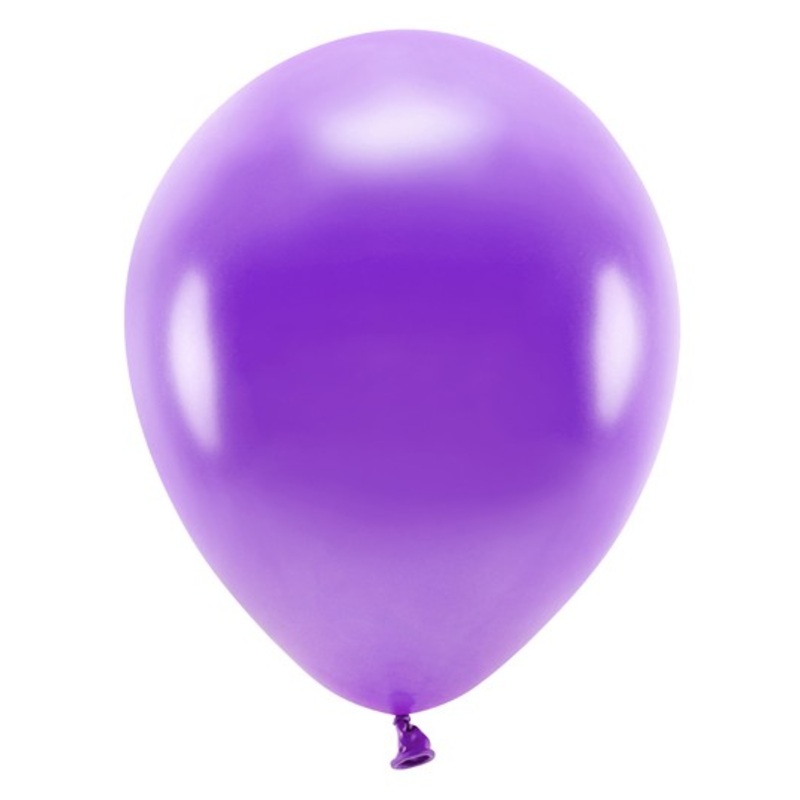 10 Eco metallic balloons violet 26cm