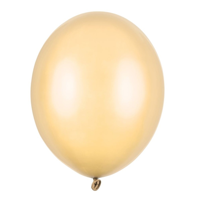 10 party star metallic balloons apricot 30cm