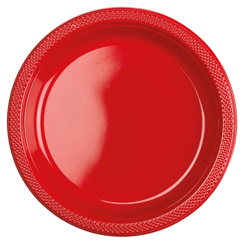 10 plastic plates Partytime red 23cm