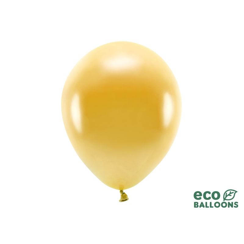 100 Eco Metallic Balloons Gold 30cm