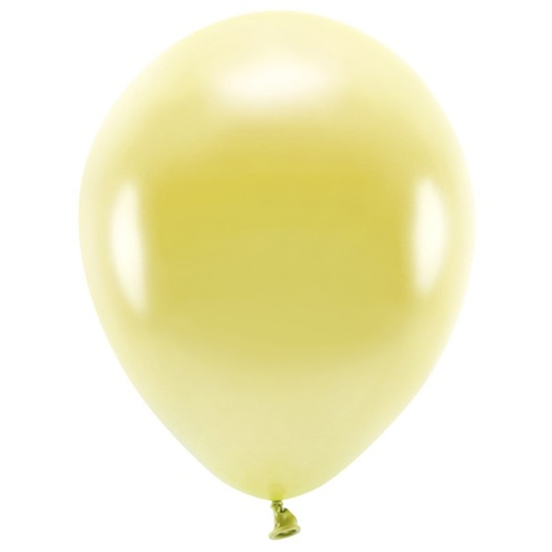 100 eco metallic balloons yellow gold 26cm