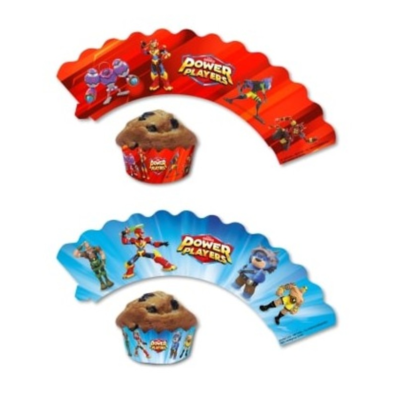 12 Power Player Cupcake Banderoles