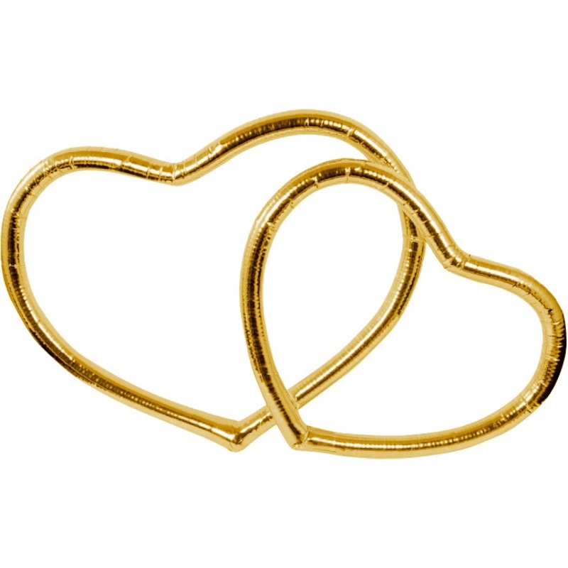 2 golden hearts car jewelry for wedding