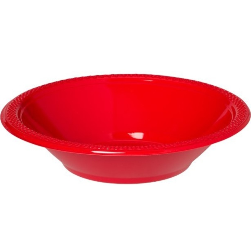 20 red plastic bowls Basel 355ml